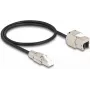 Cable DeLOCK conector macho RJ45 de montaje en campo a módulo Keystone conector hembra RJ45 Cat.6A 50 cm