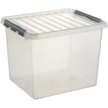 Helit H6162702 caja de archivo Q-line, 52 L, transparente