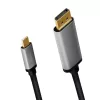 LogiLink CUA0100 Adaptador de cable DisplayPort USB 3.2 Gen1 Type-C 1,8m Negro Gris