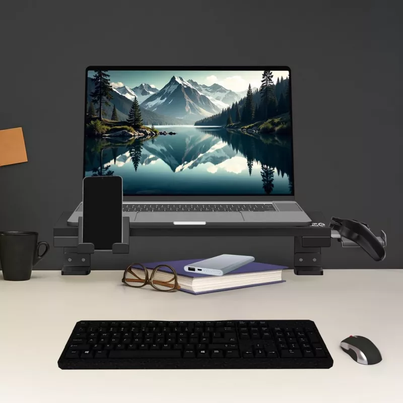 Soporte para portátil/monitor Ergo Office, carga máx. 20 kg, para diag. 13-32, negro, ER-303 B