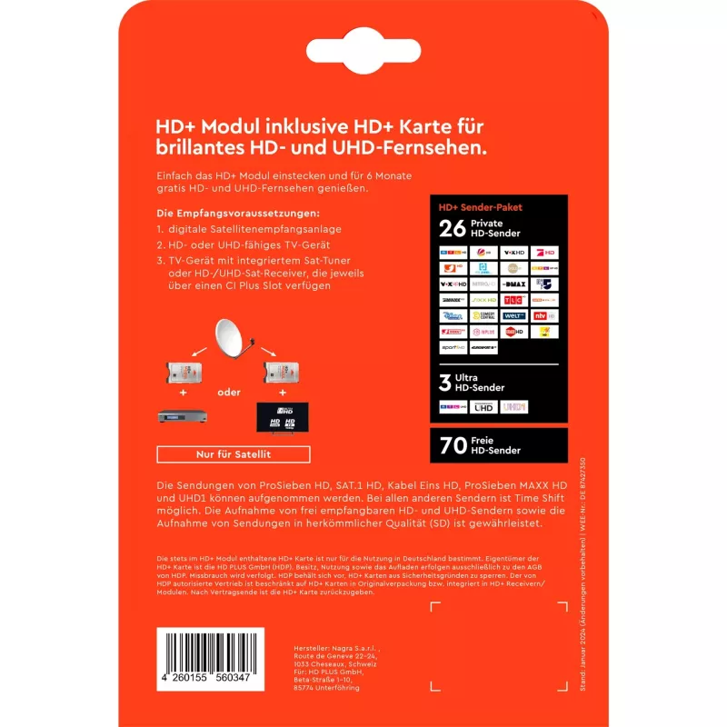 HD plus módulo HD+ incl. 6 meses de paquete de canales HD+