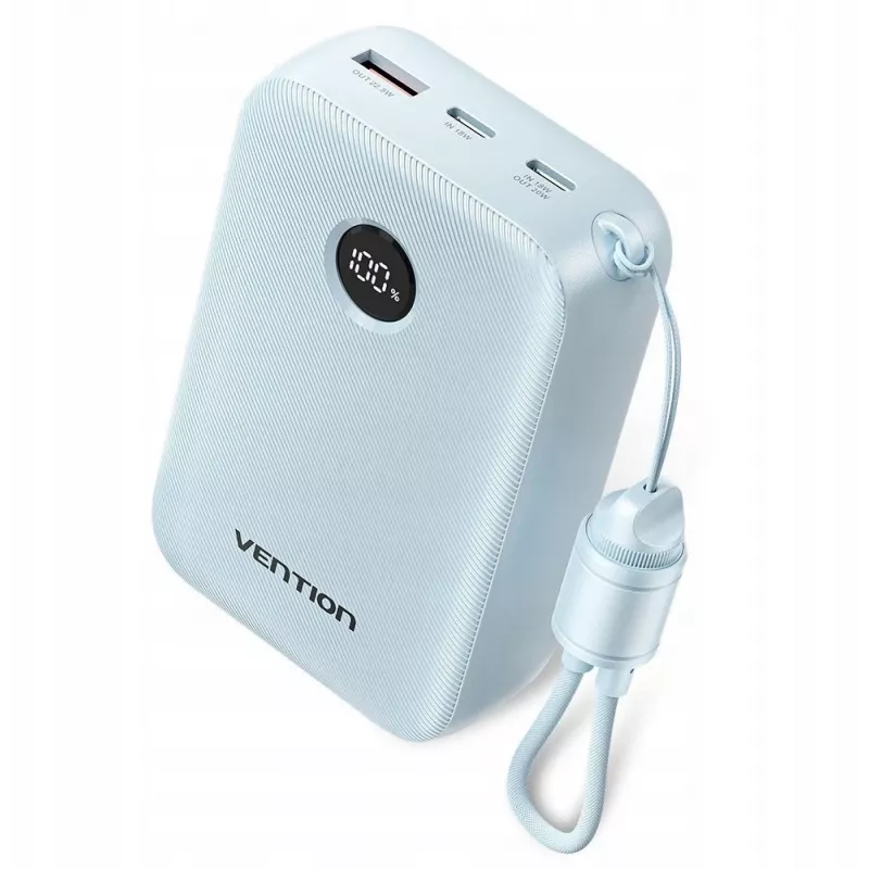 Batería externa Vention FKBL0-C 20000 mAh, 2x USB-C + 1x USB-A, Azul