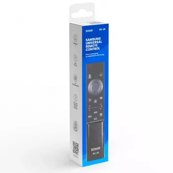 Mando a distancia por infrarrojos para TV SAVIO RC-25, entrada por botones, negro, alcance de hasta 10 m, para 1 dispositivo, usa 2x AAA
