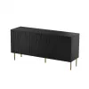 Cajonera Cama Meble JUNGLE 1520×405×745 mm negro mate con patas doradas, aglomerado