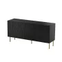 Cama Meble JUNGLE cómoda 152x40,5x74,5 cm, negro mate con patas doradas