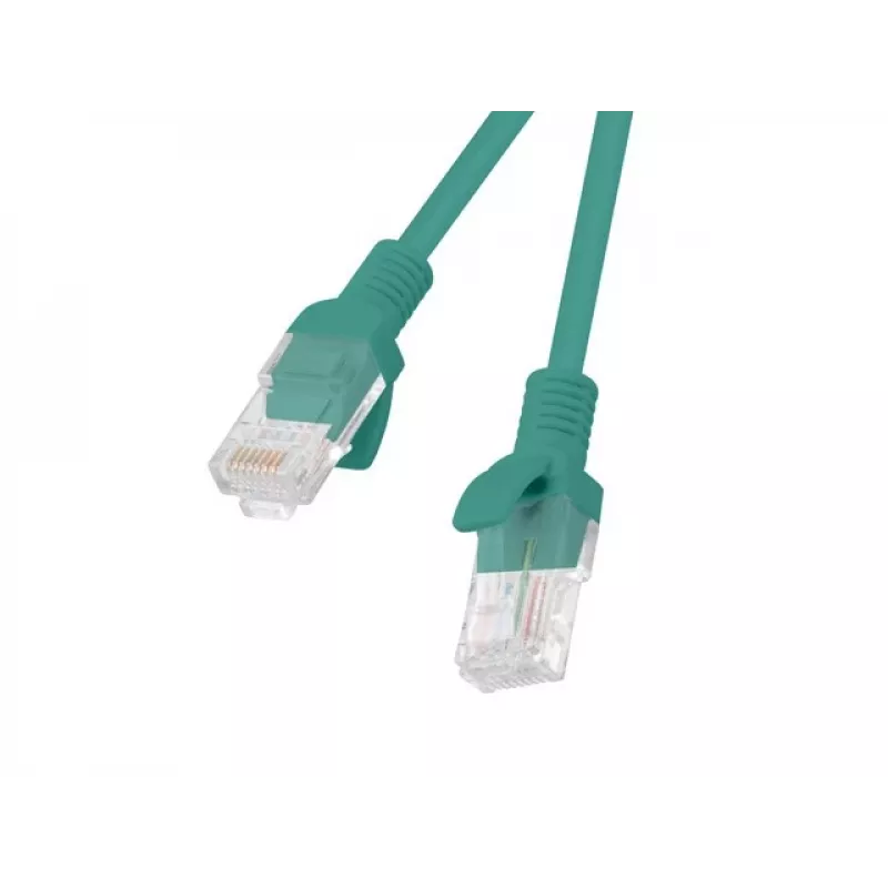 Cable de parcheo CAT.6 UTP LANBERG PCU6-20CC-0025-G — 0,25 m, RJ-45 conector a conector, CCA, 250 MHz, verde, pack de 10