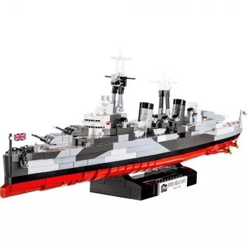 Juguete de construcción Cobi HMS Belfast modelo a escala 1:300 COBI-4844, construcción de exposición del histórico crucero ligero de la Royal Navy