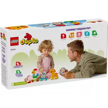 Juguete de construcción LEGO DUPLO Tren de animales 10412 — 19 piezas, para niños a partir de 1,5 años, 170×60×430 mm