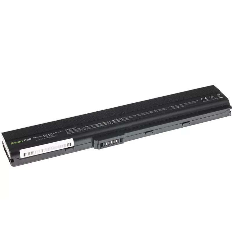 Batería Green Cell AS02 para ASUS serie K52 — Li-Ion 4400 mAh, 11,1 V, 6 celdas, negro