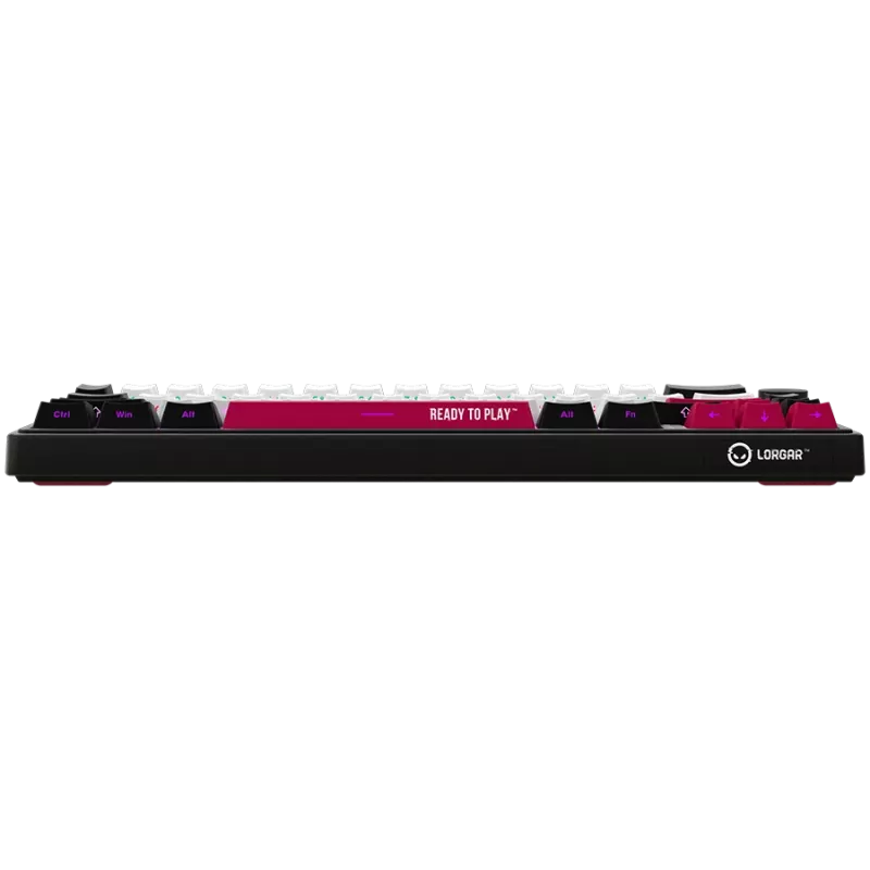 LORGAR KBP70MW, teclado gaming mecánico inalámbrico 65% Pro, negro/rojo, distribución EN