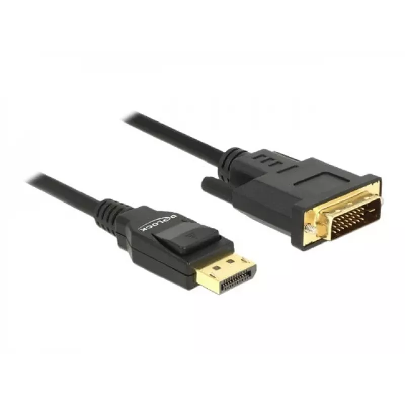 DeLOCK - Cable de vídeo - Single Link - DisplayPort (M) a DVI-D (M) - DisplayPort 1,2a - 2,0m - pasivo - negro (85313)