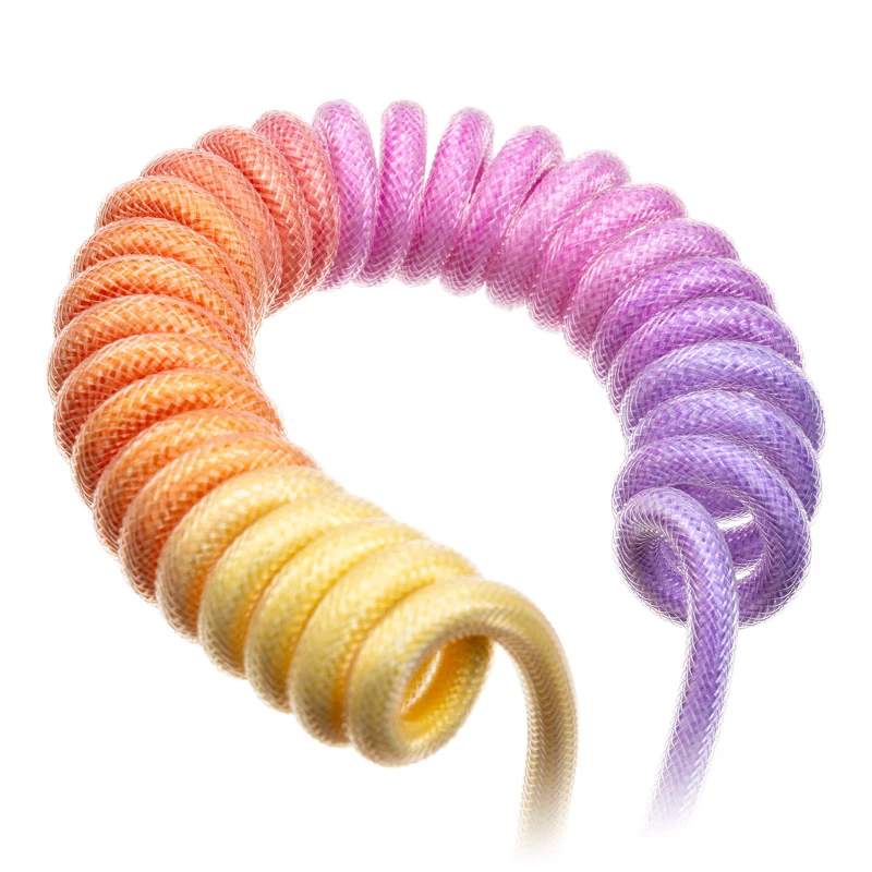 Cable en espiral Ducky Premicord Afterglow, USB Type-C a Type-A - 1,8 m
