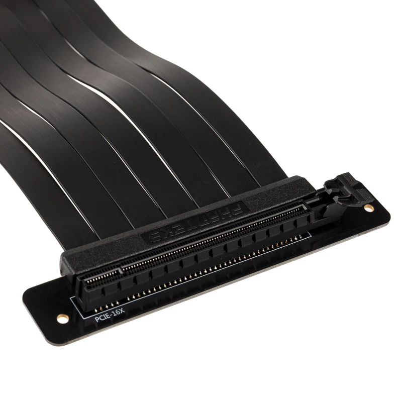 Cable plano riser PCIe x16 PHANTEKS, 90 grados, 22 cm – negro