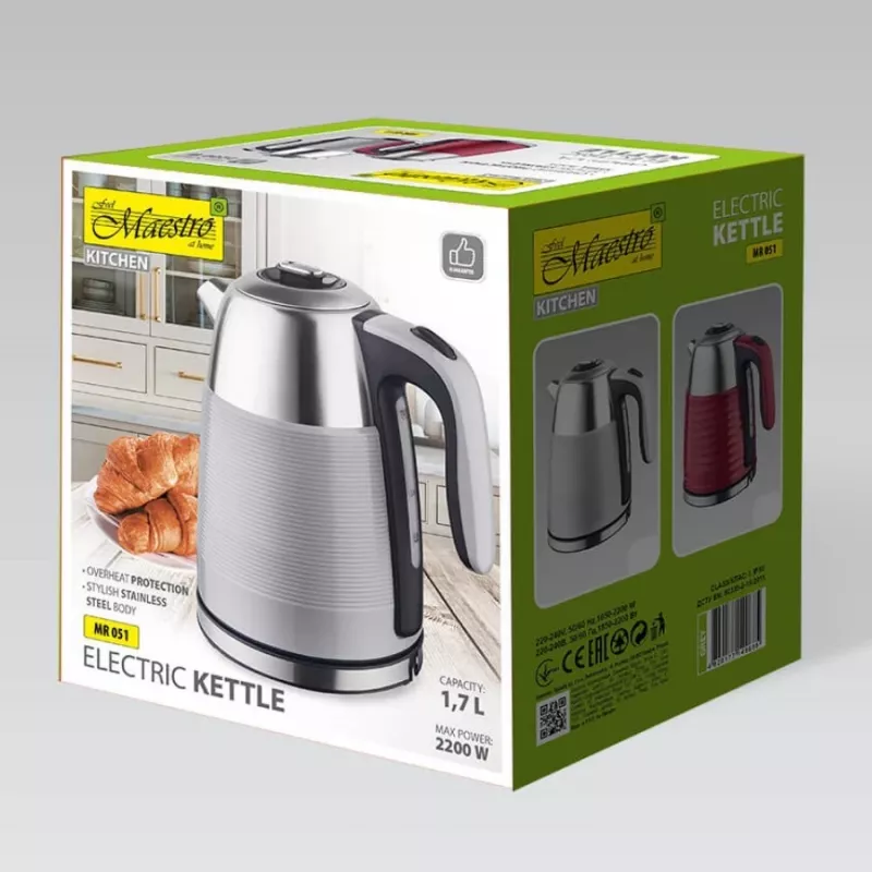 Hervidor de agua eléctrico MAESTRO 1,7 l 2200 W Rojo