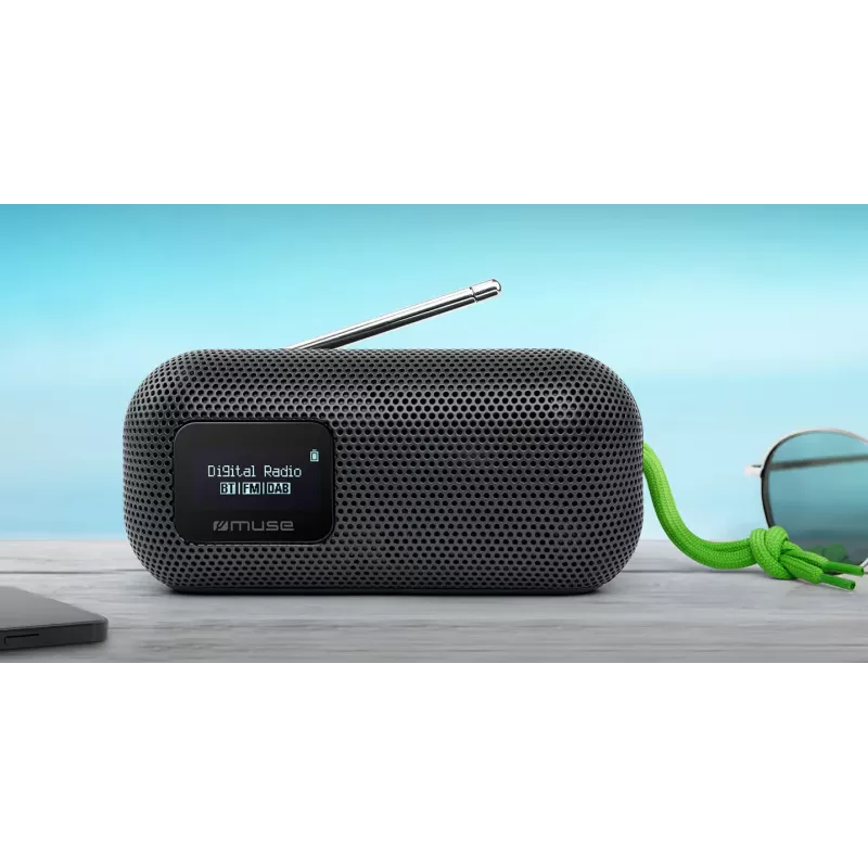 Muse Altavoz con radio FM | M-750 FBT | 10 W | resistente al agua | Bluetooth | negro | portátil | conexión inalámbrica