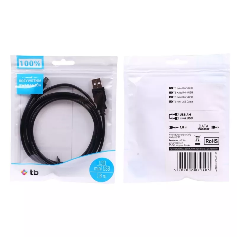 Cable TB USB - MINI USB 1,8 M. negro (AKTBXKU3PBAW18B)