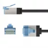 Goobay cable de red CAT 6A ultraflexible fino U/FTP negro - conector extra corto (74316)