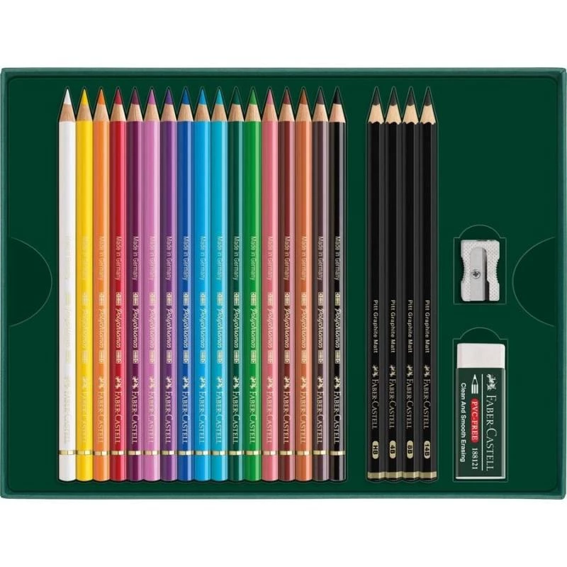 Set de lápices a base de aceite Faber-Castell Polychromos & Pitt Graphite Matt 21 unidades multicolor