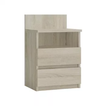 Mesita de noche top e shop M1 SONOMA MAT, acabado roble, 2 cajones, 400×320×590 mm