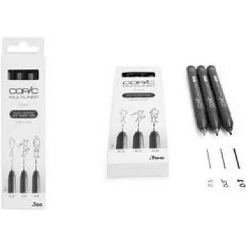 Rotulador fineliner COPIC Multiliner negro 0,3 + 0,5 + 0,8 mm, 3 uds. (22075630)