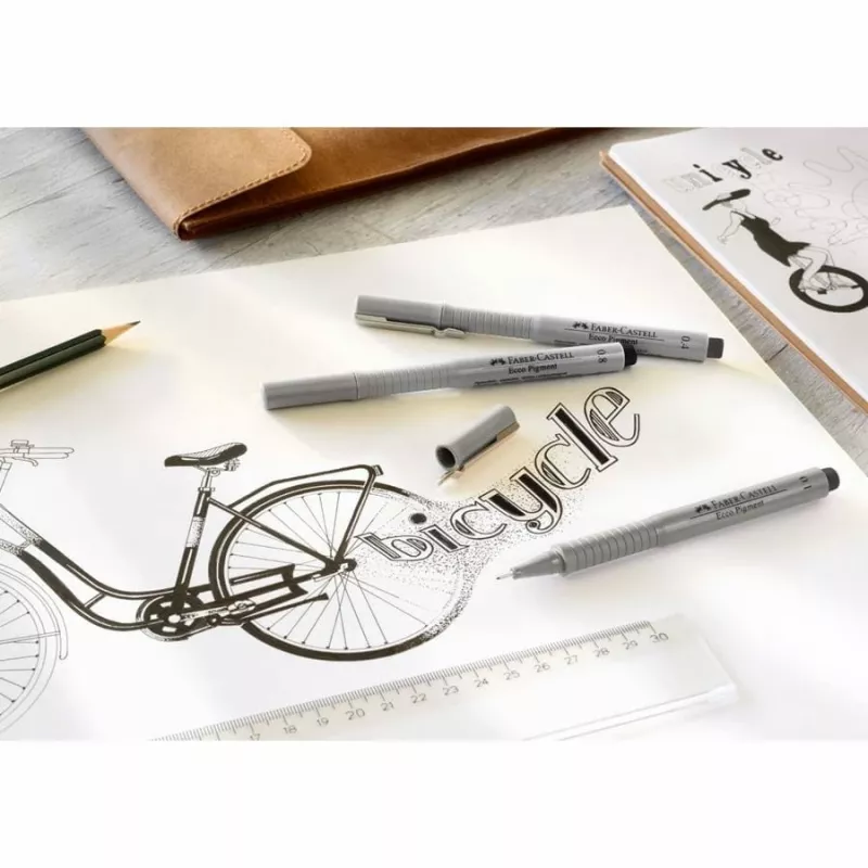 Rotulador fineliner Faber-Castell 166008 negro 8 unidades