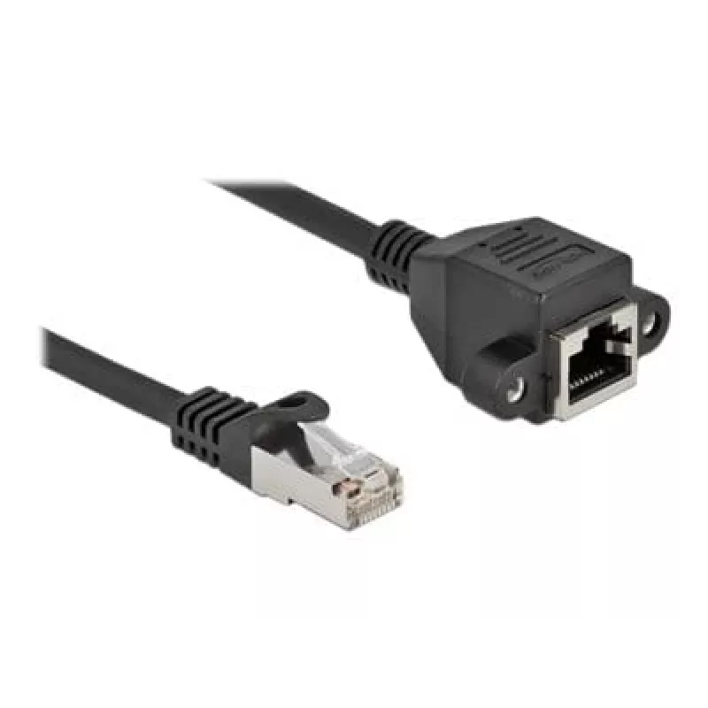 Cable de extensión de red DeLOCK Cat.6A 25 cm negro