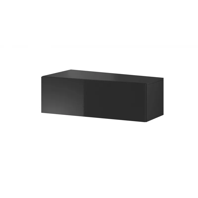 Conjunto de armarios de salón Cama VIGO SLANT 4 negro/negro brillante