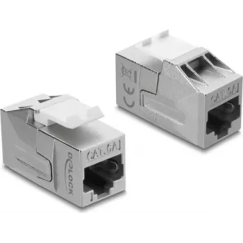 Delock 91122 Acoplador de módulo Keystone RJ45 hembra a RJ45 hembra, Cat.6A, blindado