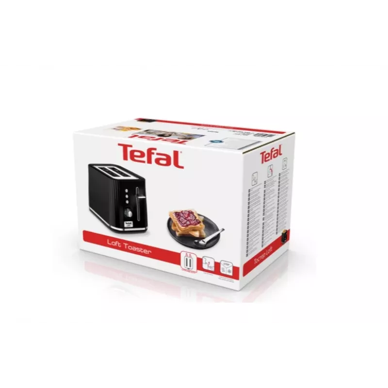 Tostadora Tefal Loft 2S TT761838, 2 ranuras, negra