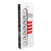 Regleta MACLEAN MCE395 W — 5 tomas de corriente, 3×USB A, 110–240 V AC, 2,1 A USB, máx. 2500 W, blanca, cable de 1,5 m
