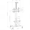 Hagor 8209 HP Twin Stand soporte móvil de suelo para pantallas de 32-55 pulgadas (81-140 cm), 45 kg, regulable en altura, negro