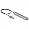 Hub USB Unitek H1208CGY01 — 4 puertos USB 3.0 (5 Gbit/s), compatible con USB 2.0, aluminio