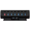Streamplify HUB CTRL 7, 7x USB 3.0 Tipo A, RGB, 12V, cable de alimentación EU – negro