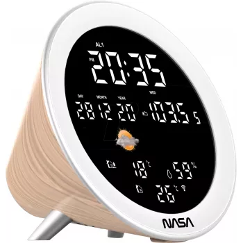 Nasa WSP1700 estación meteorológica/altavoz BT Ship de madera