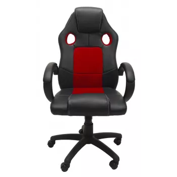 Silla de oficina Topeshop FOTEL ENZO CZER-CZAR con asiento acolchado y respaldo acolchado