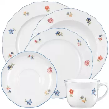Juego de vajilla Seltmann Weiden 30 piezas porcelana blanco 6 personas