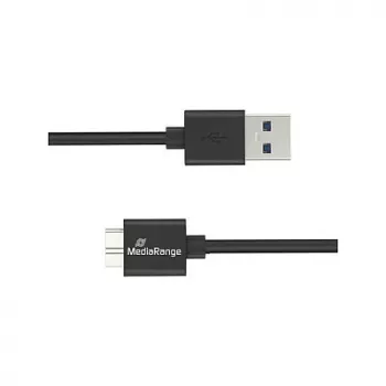 Cable USB MediaRange MRCS240 — USB A a Micro-USB B, USB 3.2 Gen 1 (3.1 Gen 1), 1,8 m, negro