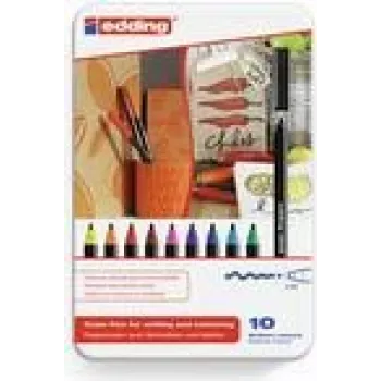 Rotulador Edding 1300 colourpen negro azul marrón verde naranja rosa lila rojo amarillo 10 uds.