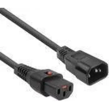 Cable de alimentación ACT C13 IEC Lock C14 negro 3 m PC1022 230V 10A