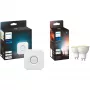 Pack doble de lámparas LED GU10 con Hue Bridge – Philips Hue White Ambiance, sustituye 35W
