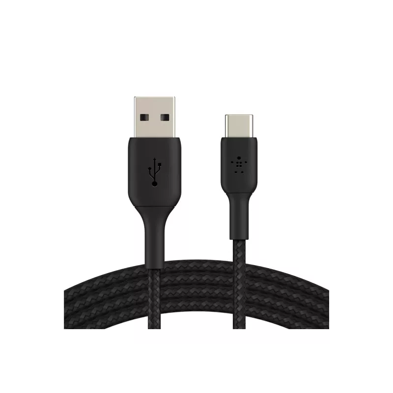 Cable trenzado USB-C a USB-A 3m negro