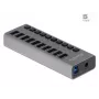 Hub USB externo DeLOCK de 5 Gbps con 10 puertos + interruptor
