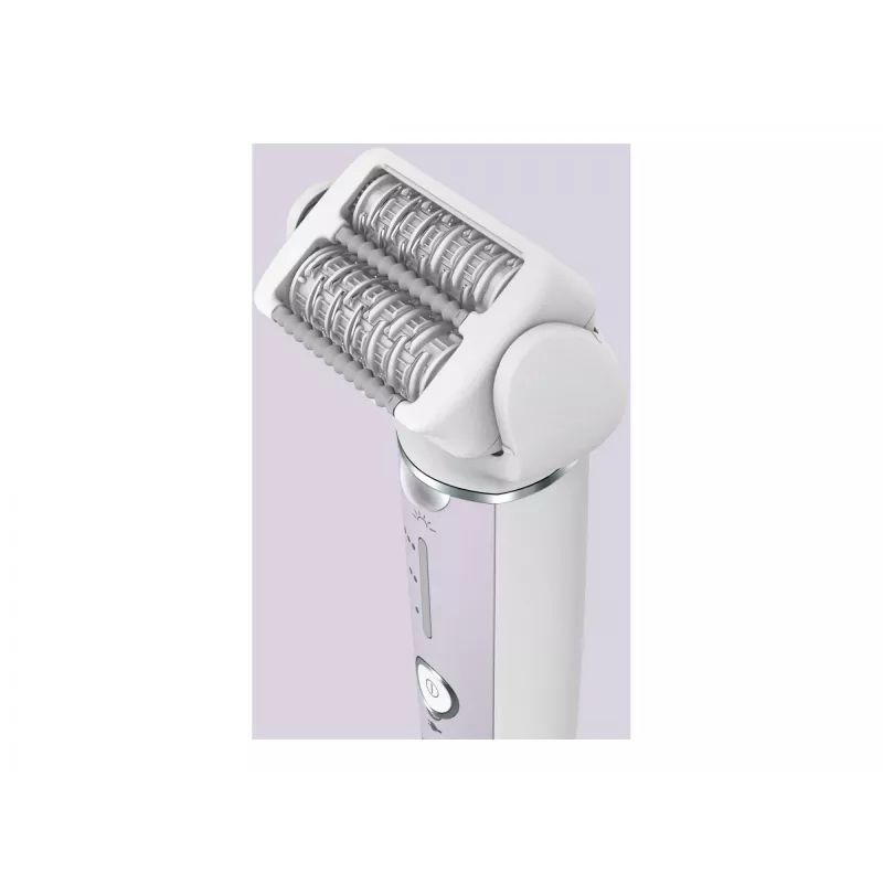 Depiladora Panasonic ES-EY30A – 60 pinzas, 3 velocidades, en húmedo y en seco, a pilas, blanco/lila