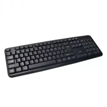 Teclado con cable de tamaño completo VAKOSS TK-103PK — USB, 104 teclas, teclado numérico, negro, cable de 1,4 m