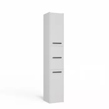 Armario de baño de pie top e shop S33 BIEL – de pie, blanco, 6 baldas, 300×300×1700 mm