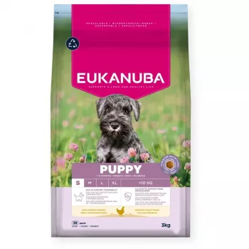 Pienso seco para cachorros EUKANUBA Puppy Small, pollo, 3 kg – para cachorros de razas pequeñas 2–4,9 kg, 33 % proteína, 21 % grasa