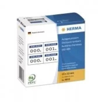 Etiquetas autoadhesivas HERMA números de instalación 15x22 mm 0-999