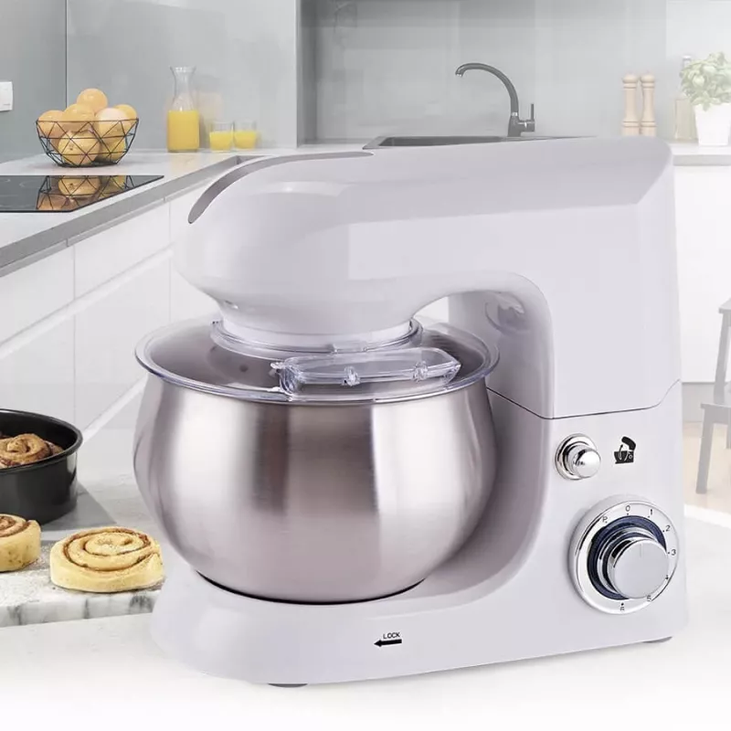 Batidora planetaria Maestro MR-559, vaso de acero inoxidable de 5,0 L, 2000 W, 6 velocidades, control giratorio