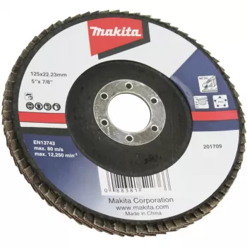 Makita - Disco de lijar - para madera, metal, plástico, metales no férricos, acero - Grano: A120 - 125 mm - para Makita 95XX, GA005, GA008, GA008GM201, GA013, GA013GM201, G