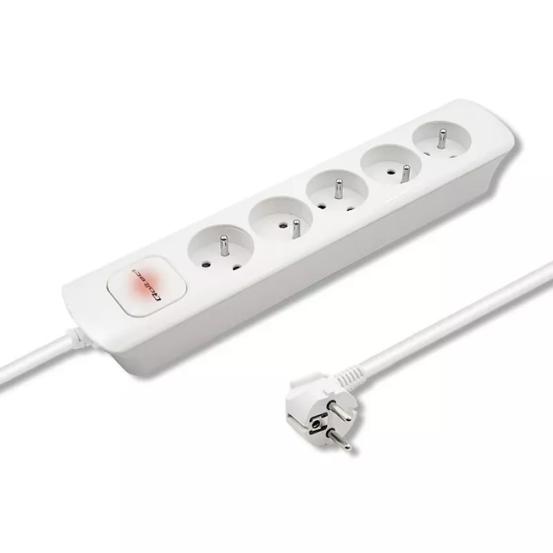 Regleta de alimentación Qoltec 50276 1,8 m 5 tomas de corriente para interior Blanco